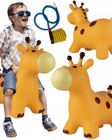 Guminis šokliukas "Žirafa" su pompą vaikams, 55cm