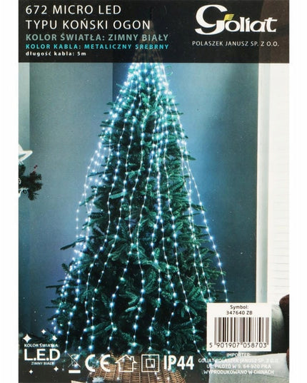 Arklio uodegos formos girlianda ant eglutės, 672 LED, 5 metrai, lauko, Goliat