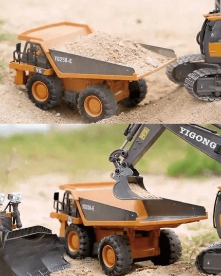 OWL-TECH RC ekskavatorius, valdomas nuotoliniu būdu, 2,4 GHz, 360°, judamas kaušas, 2 akumuliatoriai, 11 kanalų