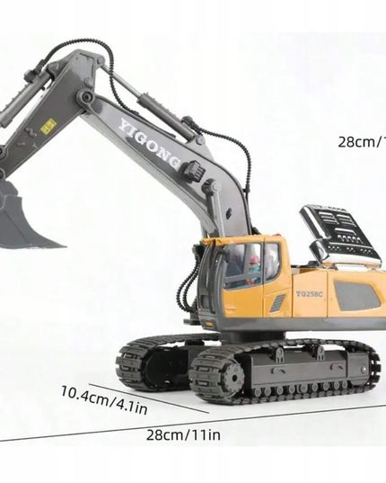 OWL-TECH RC ekskavatorius, valdomas nuotoliniu būdu, 2,4 GHz, 360°, judamas kaušas, 2 akumuliatoriai, 11 kanalų
