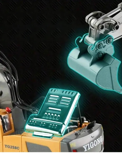 OWL-TECH RC ekskavatorius, valdomas nuotoliniu būdu, 2,4 GHz, 360°, judamas kaušas, 2 akumuliatoriai, 11 kanalų
