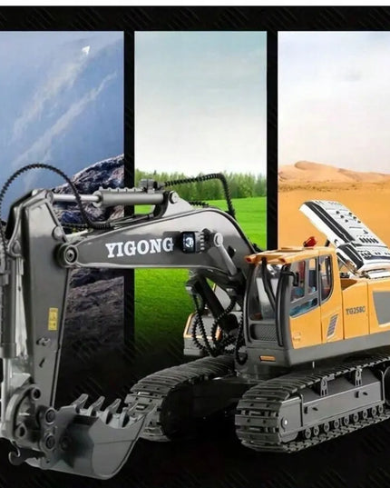 OWL-TECH RC ekskavatorius, valdomas nuotoliniu būdu, 2,4 GHz, 360°, judamas kaušas, 2 akumuliatoriai, 11 kanalų