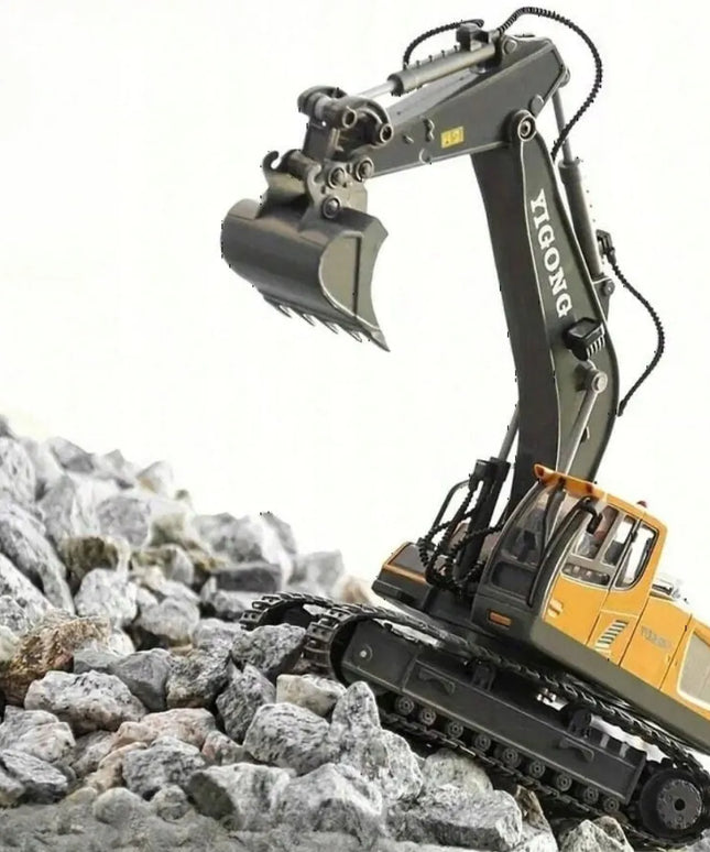 OWL-TECH RC ekskavatorius, valdomas nuotoliniu būdu, 2,4 GHz, 360°, judamas kaušas, 2 akumuliatoriai, 11 kanalų