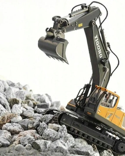 OWL-TECH RC ekskavatorius, valdomas nuotoliniu būdu, 2,4 GHz, 360°, judamas kaušas, 2 akumuliatoriai, 11 kanalų