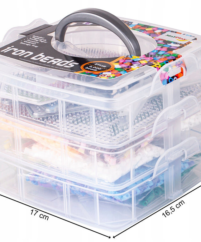 Lydymo karoliukų rinkinys su dėklu 6000 vnt. vaikams