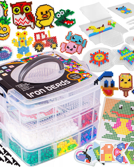 Lydymo karoliukų rinkinys su dėklu 6000 vnt. vaikams