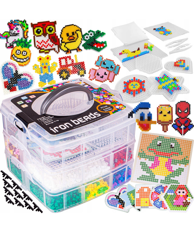 Lydymo karoliukų rinkinys su dėklu 6000 vnt. vaikams