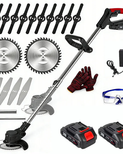 Akumuliatorinė elektrinė žoliapjovė 24V su 2 baterijomis