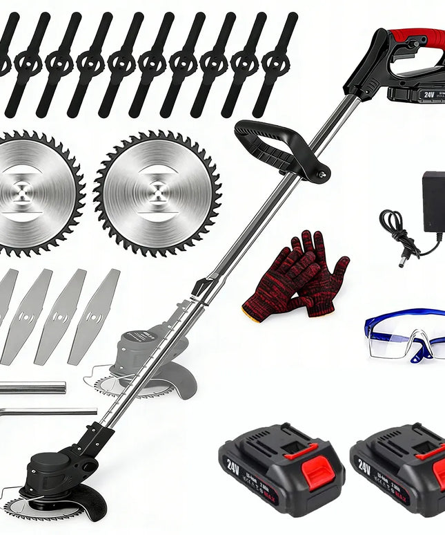 Akumuliatorinė elektrinė žoliapjovė 24V su 2 baterijomis