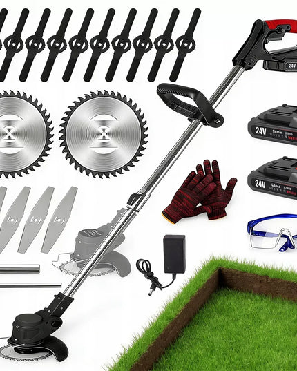 Akumuliatorinė elektrinė žoliapjovė 24V su 2 baterijomis