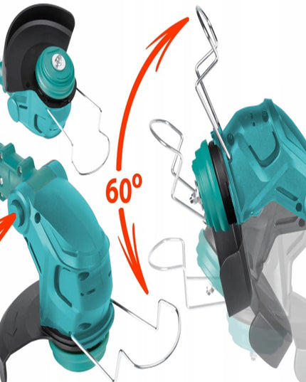 Akumuliatorinė žoliapjovė, elektrinis žolės pjoviklis, XXL rinkinys su 2 akumuliatoriais