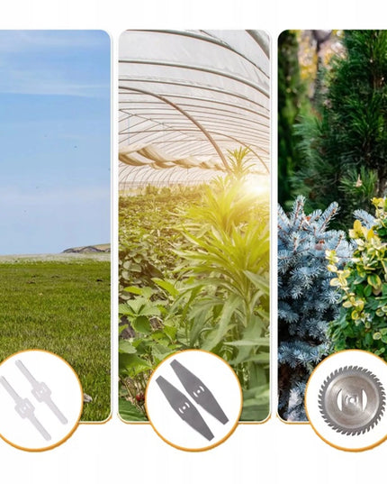 Akumuliatorinė žoliapjovė, elektrinis žolės pjoviklis, XXL rinkinys su 2 akumuliatoriais