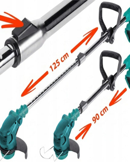 Akumuliatorinė žoliapjovė – trimeris su dviem baterijomis, galingas XXL rinkinys