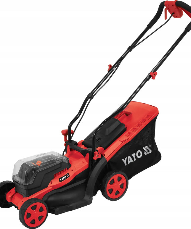 Akumuliatorinė vejapjovė Yato 36V 34 cm su 35 l krepšiu 2x 2 Ah akumuliatoriumi