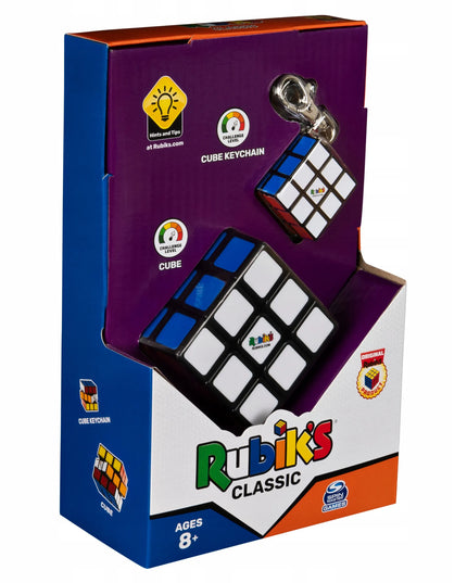 Rubik's 3x3 originalus klasikinis kubas + 3x3 raktų pakabukas
