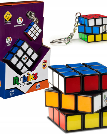 Rubik's 3x3 originalus klasikinis kubas + 3x3 raktų pakabukas