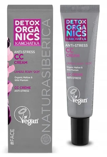 NATURA SIBERICA DETOX ORGANICS raminamasis CC veido kremas su gysločių ekstraktu SPF20