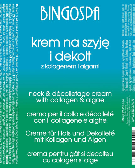 BINGOSPA kremas kaklui ir iškirptei su kolagenu bei dumbliais, 135 g