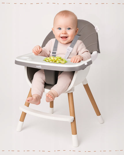 3in1 sulankstoma maitinimo kėdutė vaikams, reguliuojama, su padėklu ir diržais