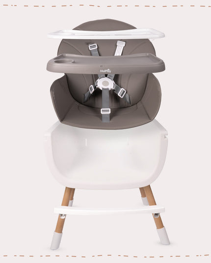 3in1 sulankstoma maitinimo kėdutė vaikams, reguliuojama, su padėklu ir diržais