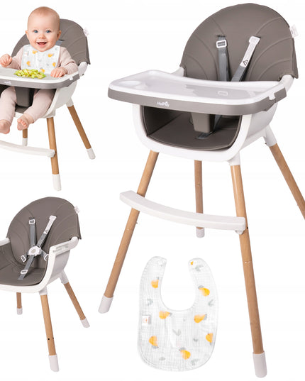 3in1 sulankstoma maitinimo kėdutė vaikams, reguliuojama, su padėklu ir diržais