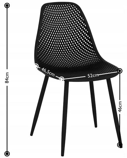 Valgomojo kėdės Fromm & Starck, 4 vnt., metalinės, juodos, iki 150 kg