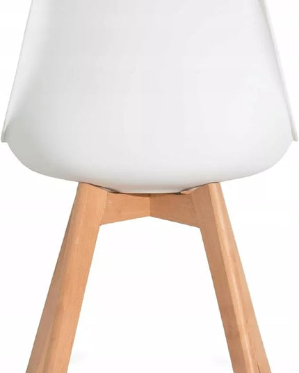 SKANDINAVIŠKA KĖDĖ SU PAGALVE BALTA EKOLOGIŠKA ODA, MEDINĖS KOJELĖS, 1 VNT.