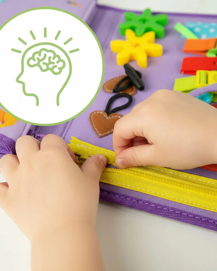 MalPlay Montessori juslių knygelė iš veltinio „Quiet Book“ 3D