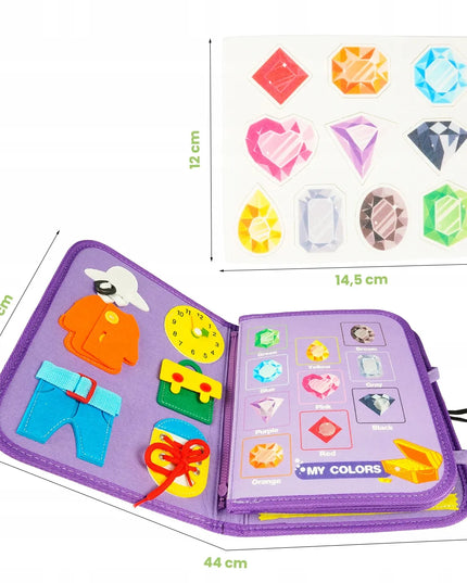 MalPlay Montessori juslių knygelė iš veltinio „Quiet Book“ 3D