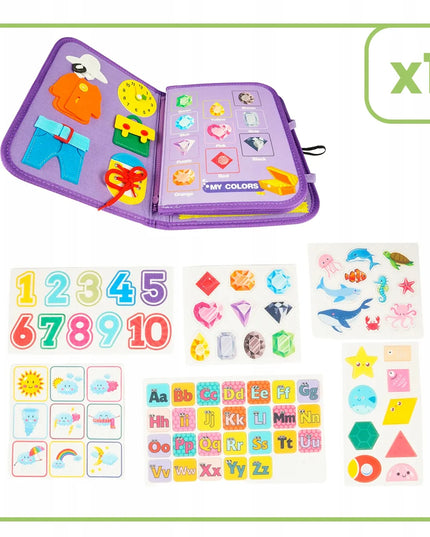 MalPlay Montessori juslių knygelė iš veltinio „Quiet Book“ 3D