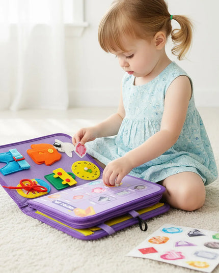 MalPlay Montessori juslių knygelė iš veltinio „Quiet Book“ 3D