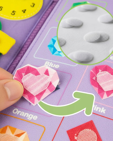 MalPlay Montessori juslių knygelė iš veltinio „Quiet Book“ 3D