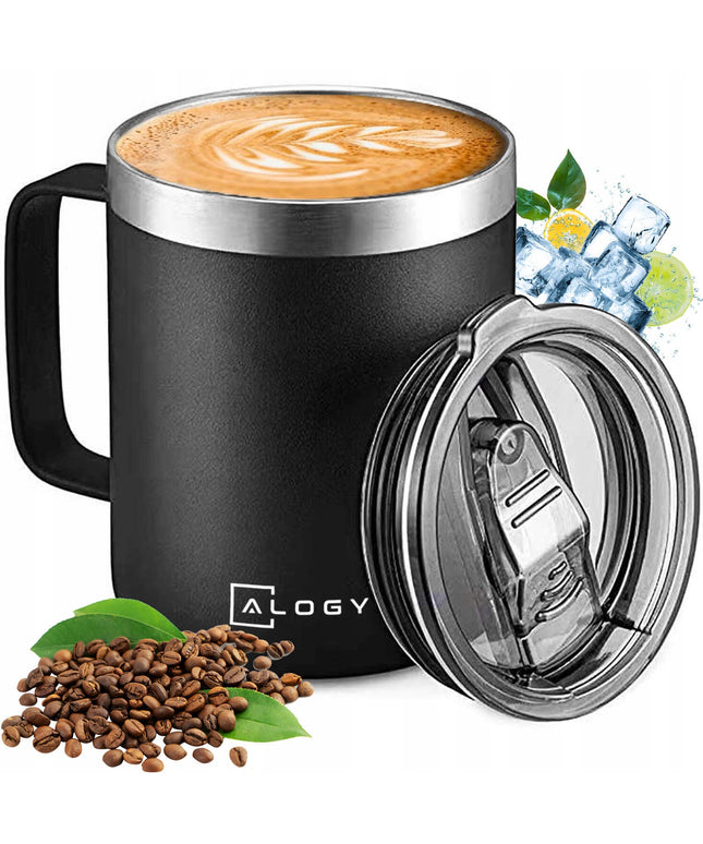 TERMO PUODELIS KAVAI IR ARBATA 420 ml SU RANKENA, SANDARUS, JUODAS