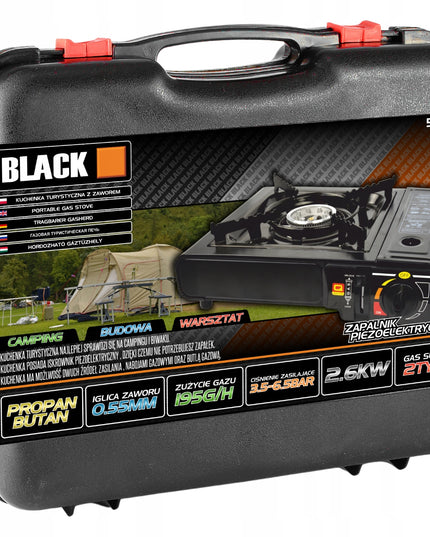 Nešiojama turistinė dujinė viryklė lagamine Box + 4 dujų balionėliai