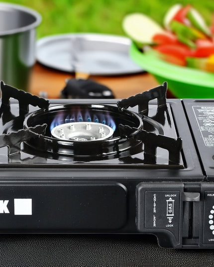 Nešiojama turistinė dujinė viryklė lagamine Box + 4 dujų balionėliai