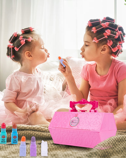 Makiažo lagaminėlis su kosmetikos rinkiniu vaikams