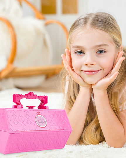 Makiažo lagaminėlis su kosmetikos rinkiniu vaikams