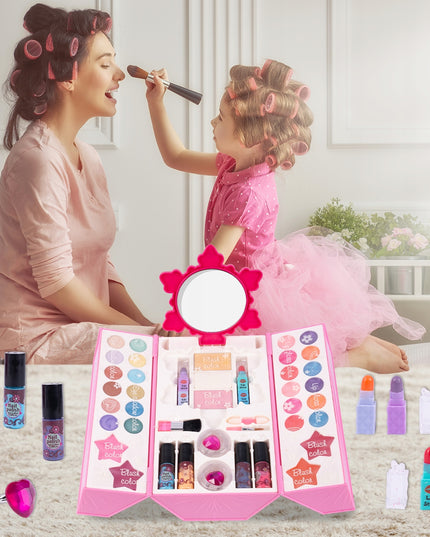 Makiažo lagaminėlis su kosmetikos rinkiniu vaikams