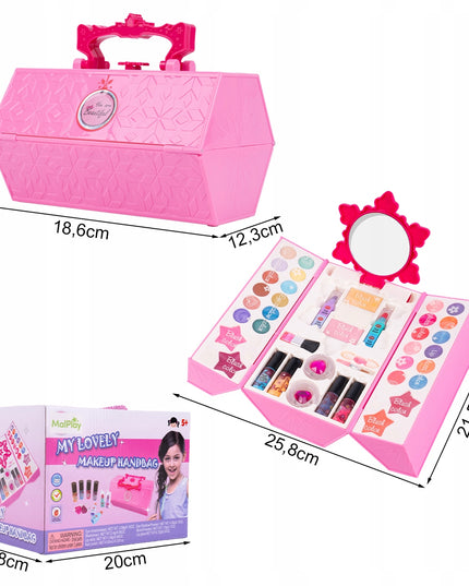 Makiažo lagaminėlis su kosmetikos rinkiniu vaikams