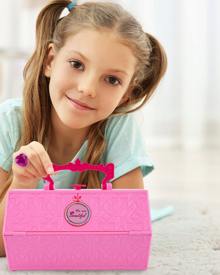 Makiažo lagaminėlis su kosmetikos rinkiniu vaikams