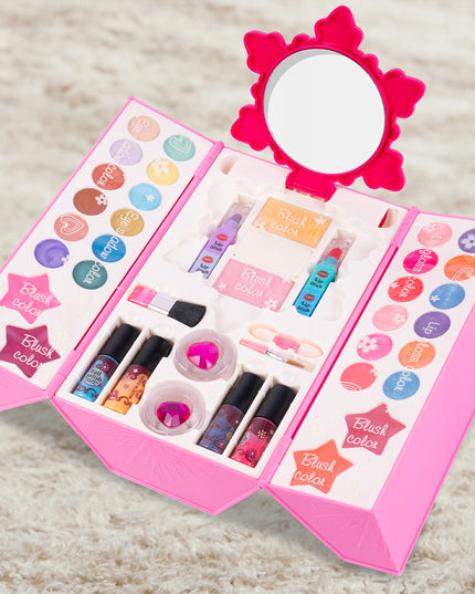 Makiažo lagaminėlis su kosmetikos rinkiniu vaikams