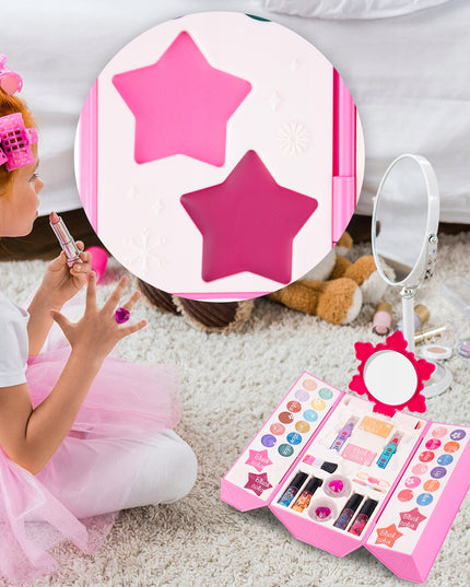 Makiažo lagaminėlis su kosmetikos rinkiniu vaikams