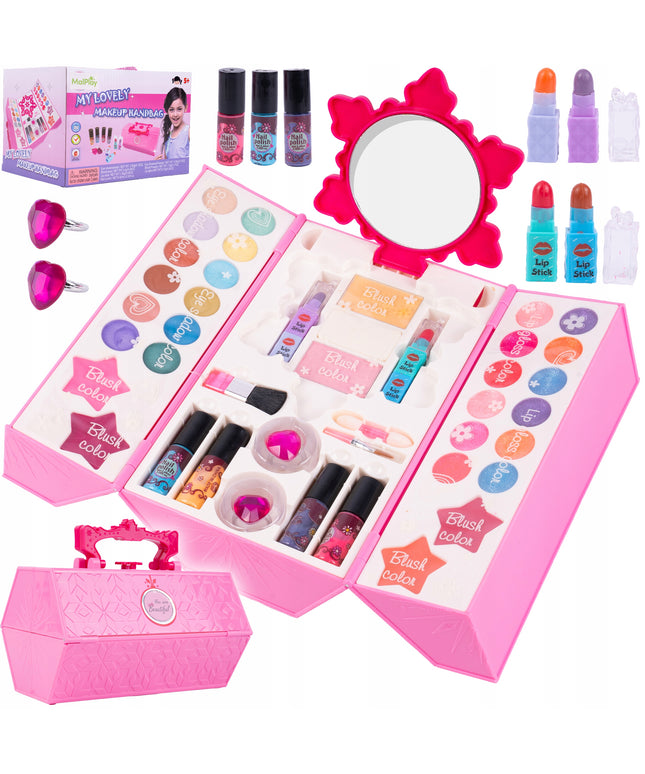 Makiažo lagaminėlis su kosmetikos rinkiniu vaikams