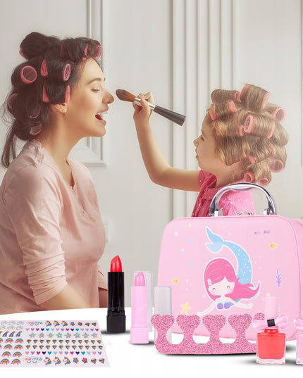 Kosmetikos lagaminėlis su makiažo ir nagų rinkiniu "Mažoji undinėlė" vaikams