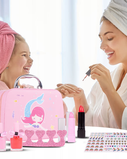 Kosmetikos lagaminėlis su makiažo ir nagų rinkiniu "Mažoji undinėlė" vaikams
