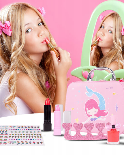 Kosmetikos lagaminėlis su makiažo ir nagų rinkiniu "Mažoji undinėlė" vaikams