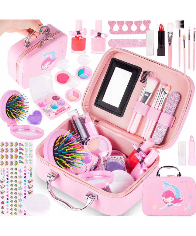 Kosmetikos lagaminėlis su makiažo ir nagų rinkiniu "Mažoji undinėlė" vaikams