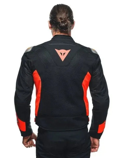 Vyriška tekstilinė motociklininko striukė Dainese Energyca Air Tex, juoda/raudona