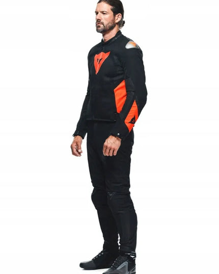 Vyriška tekstilinė motociklininko striukė Dainese Energyca Air Tex, juoda/raudona