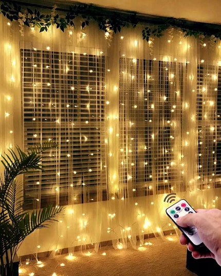 Heckermann šviesos užuolaida, 300 LED, 3 × 3 m, šiltai balta
